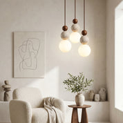 Lumen Cream Stone Bedside Pendant