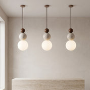 Lumen Cream Stone Bedside Pendant