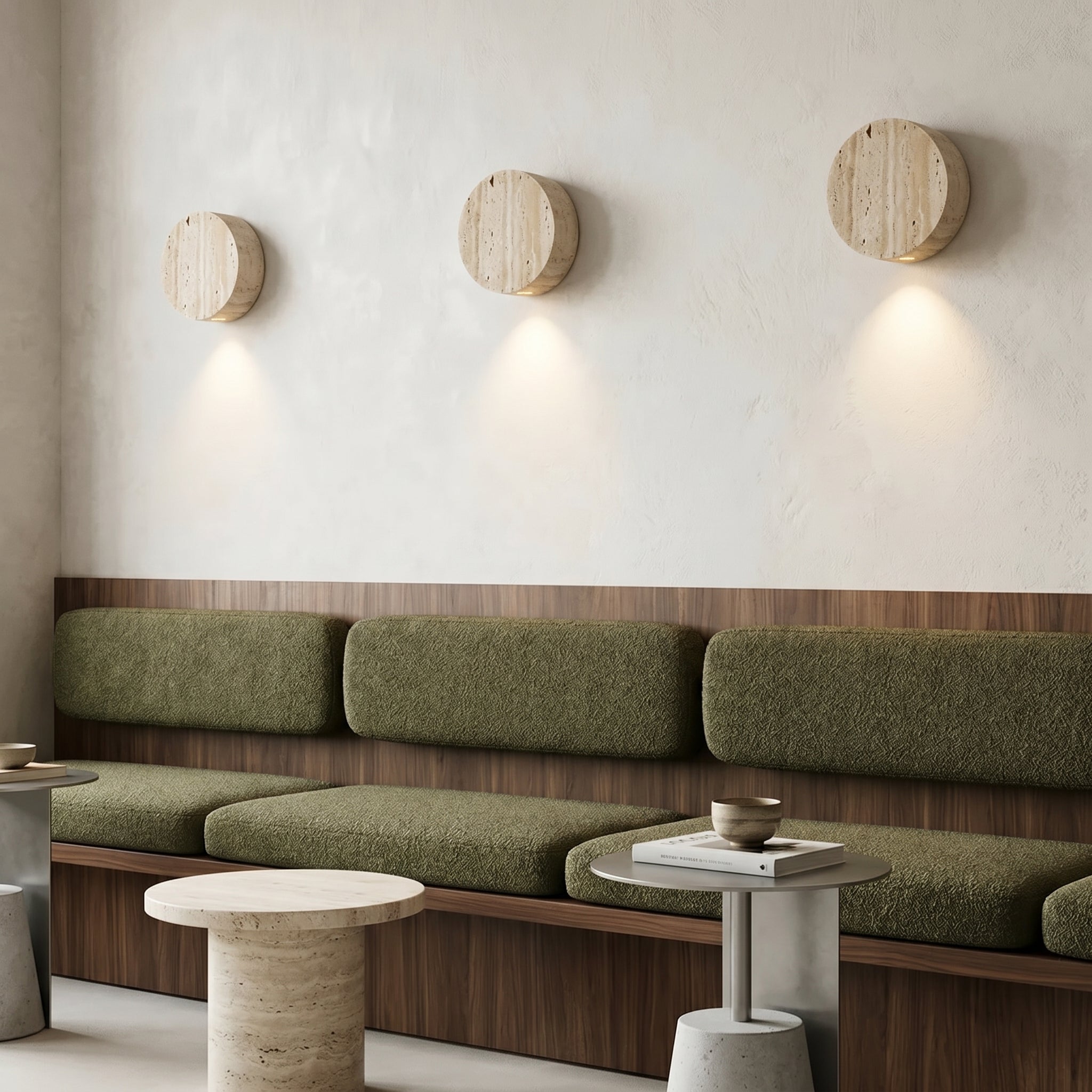 Lumen Travertine Stone Wall Sconce