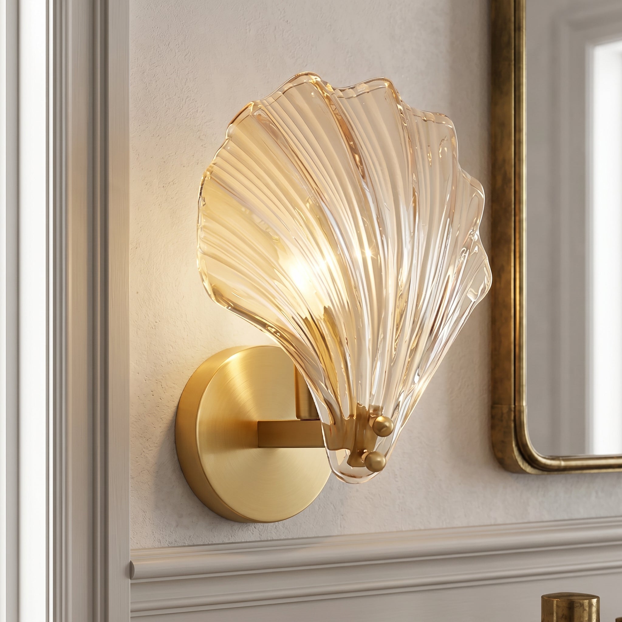 Lumen Brass Seashell Wall Light