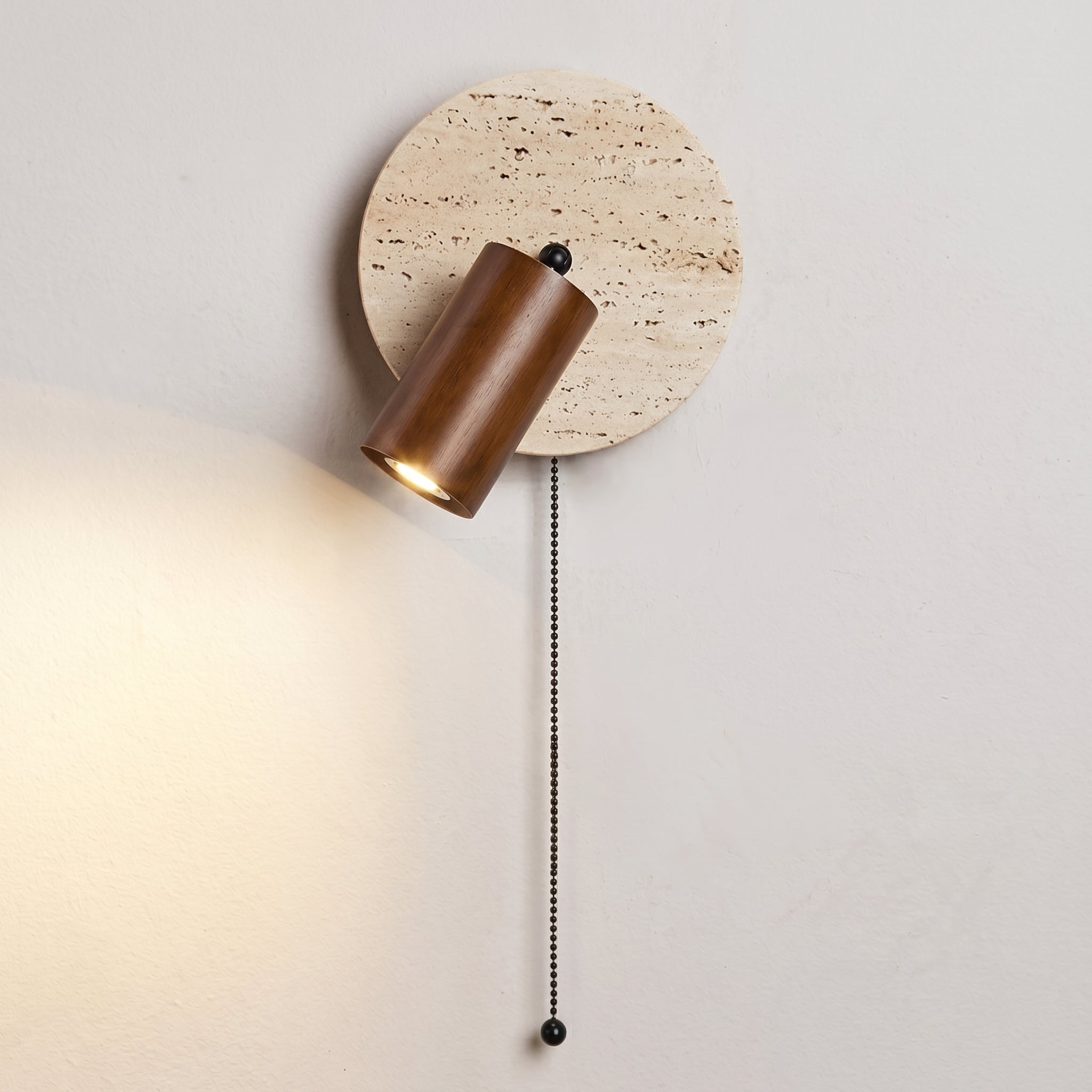Lumen Travertine Rotatable Wall Light