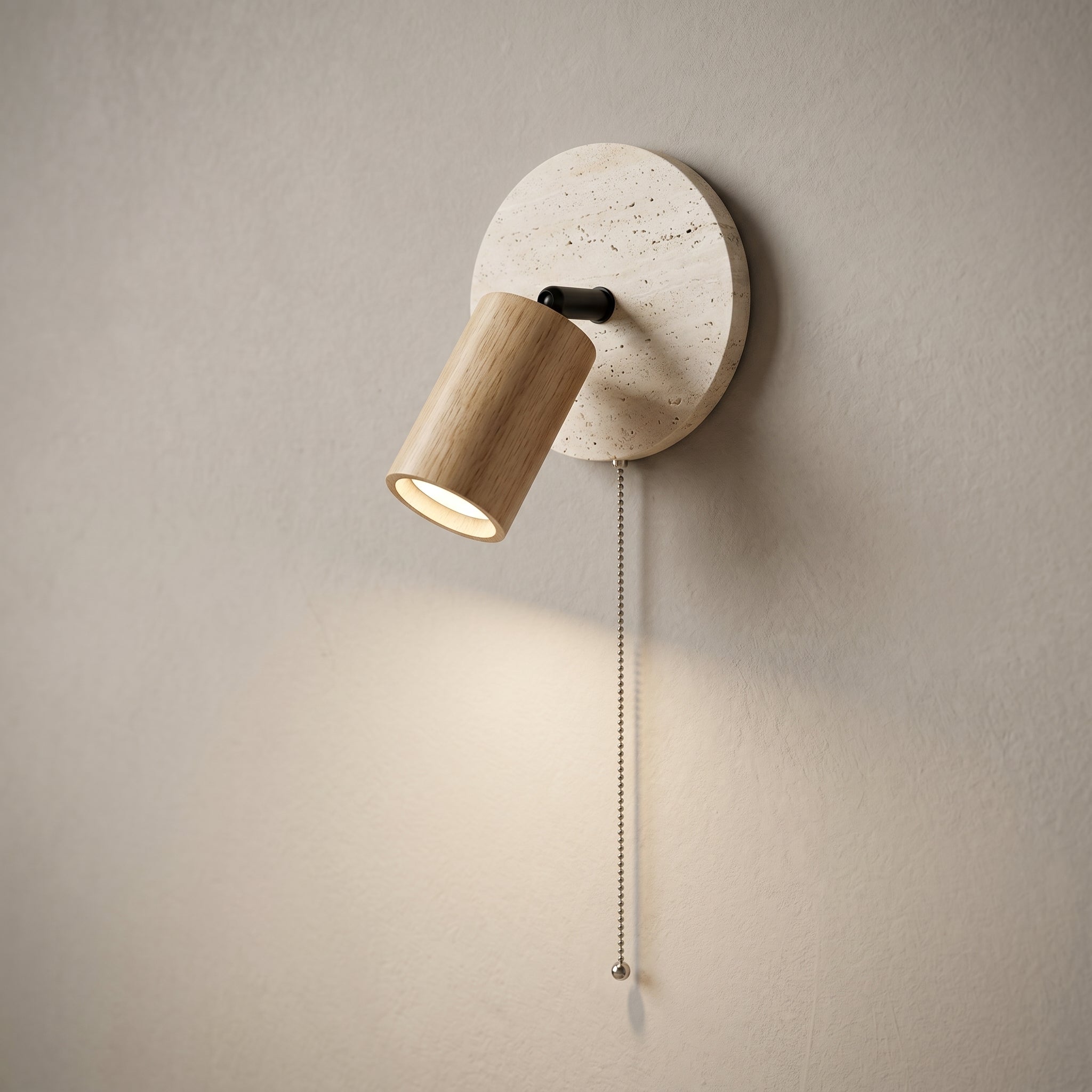 Lumen Travertine Rotatable Wall Light