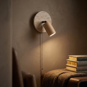 Lumen Travertine Rotatable Wall Light