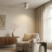 Lumen Travertine Flush Mount