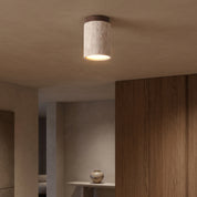 Lumen Travertine Flush Mount