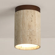 Lumen Travertine Flush Mount
