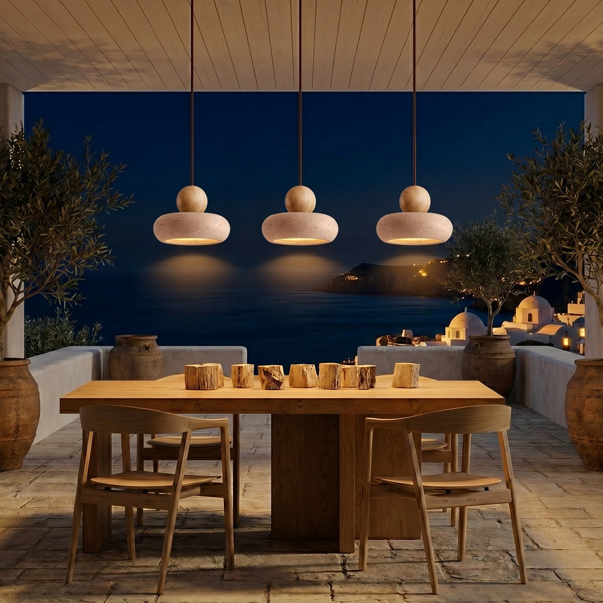Lumen Natural Stone Wabi Pendant