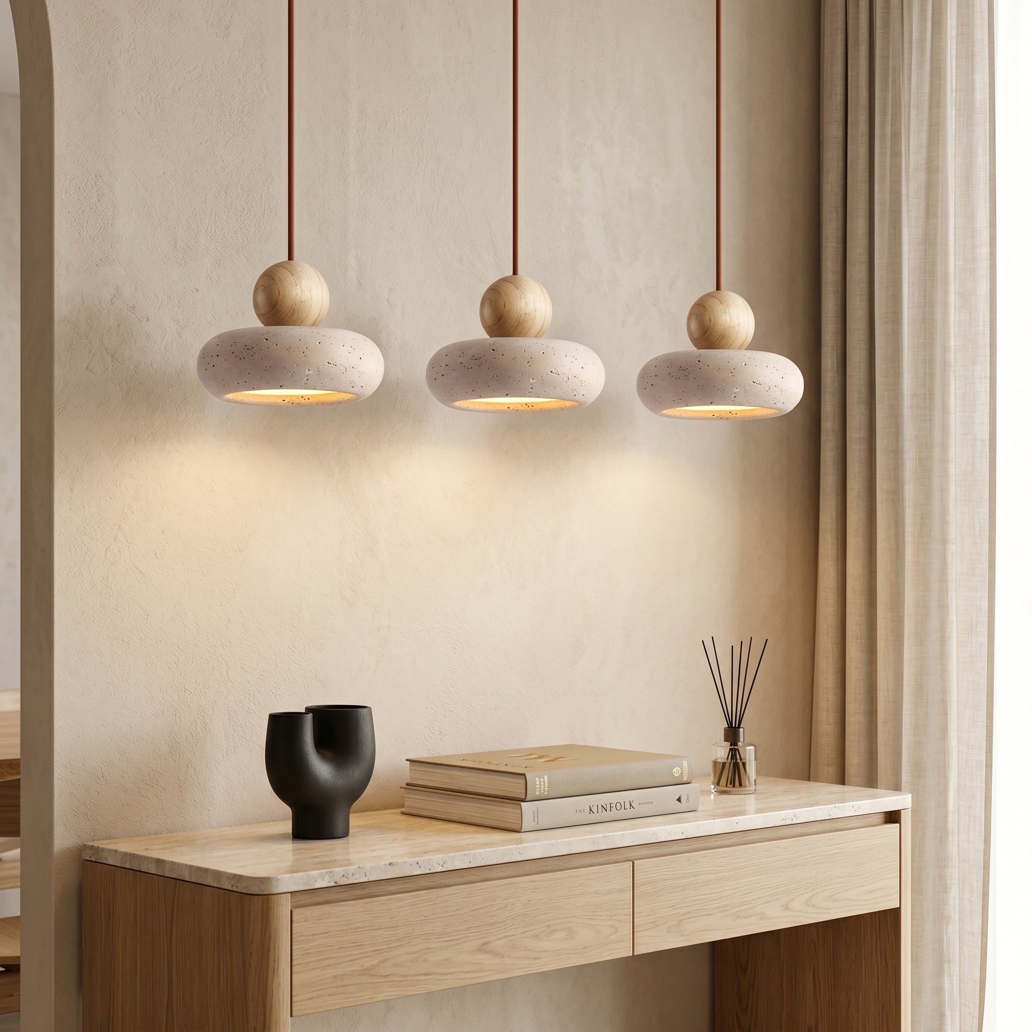 Lumen Natural Stone Wabi Pendant