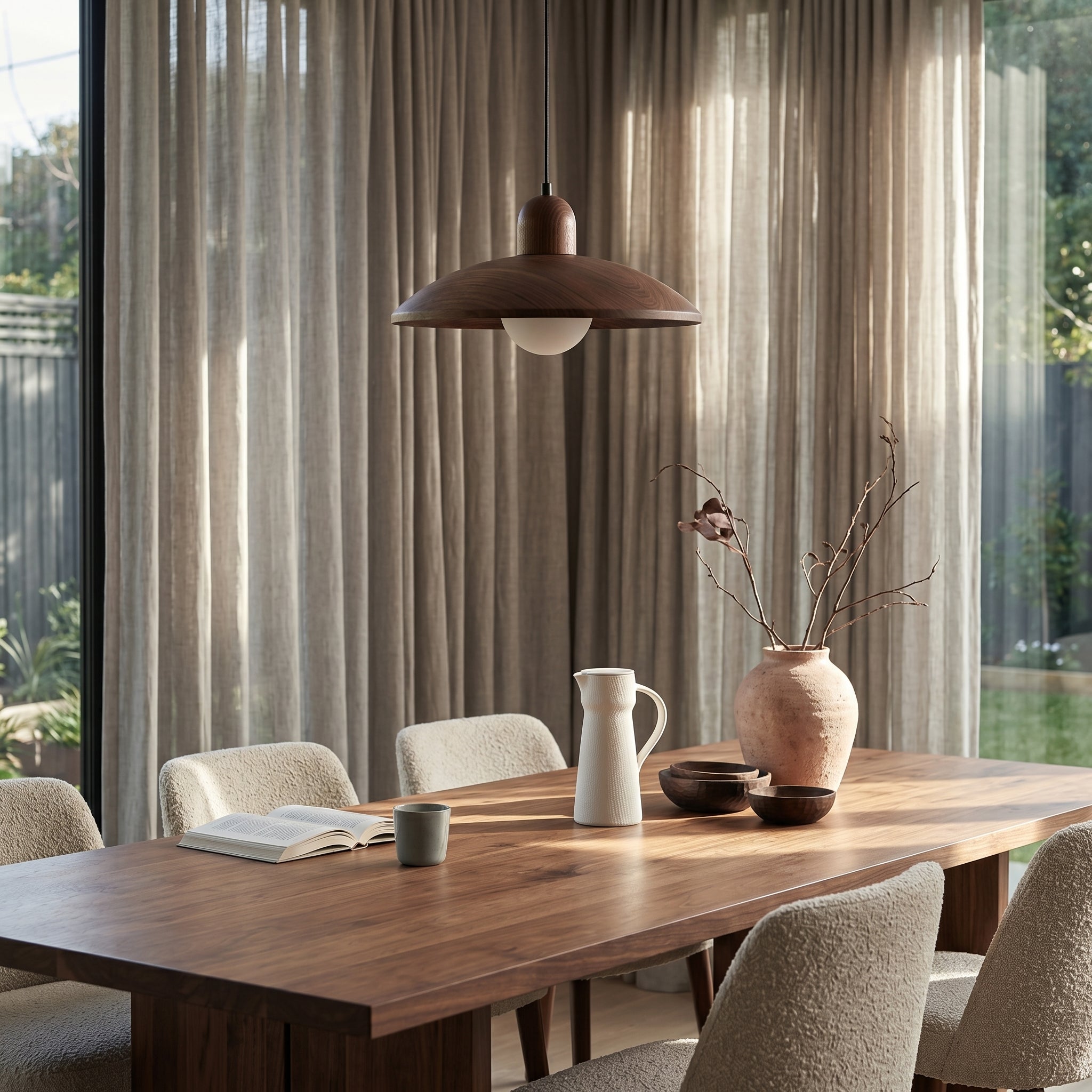 Lumen Wabi Sabi Walnut Pendant Light