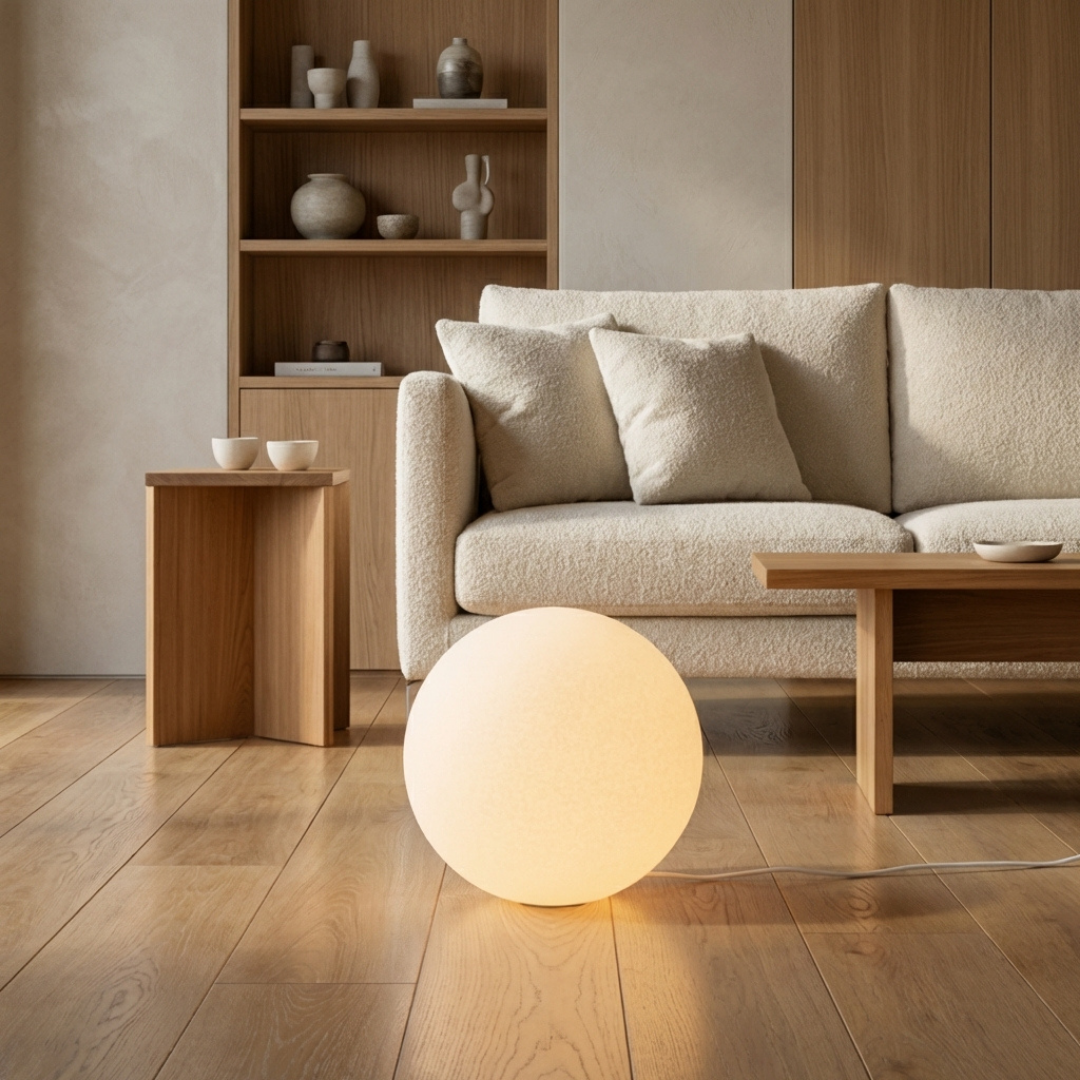 Lumen Resin Globe Floor Lamp