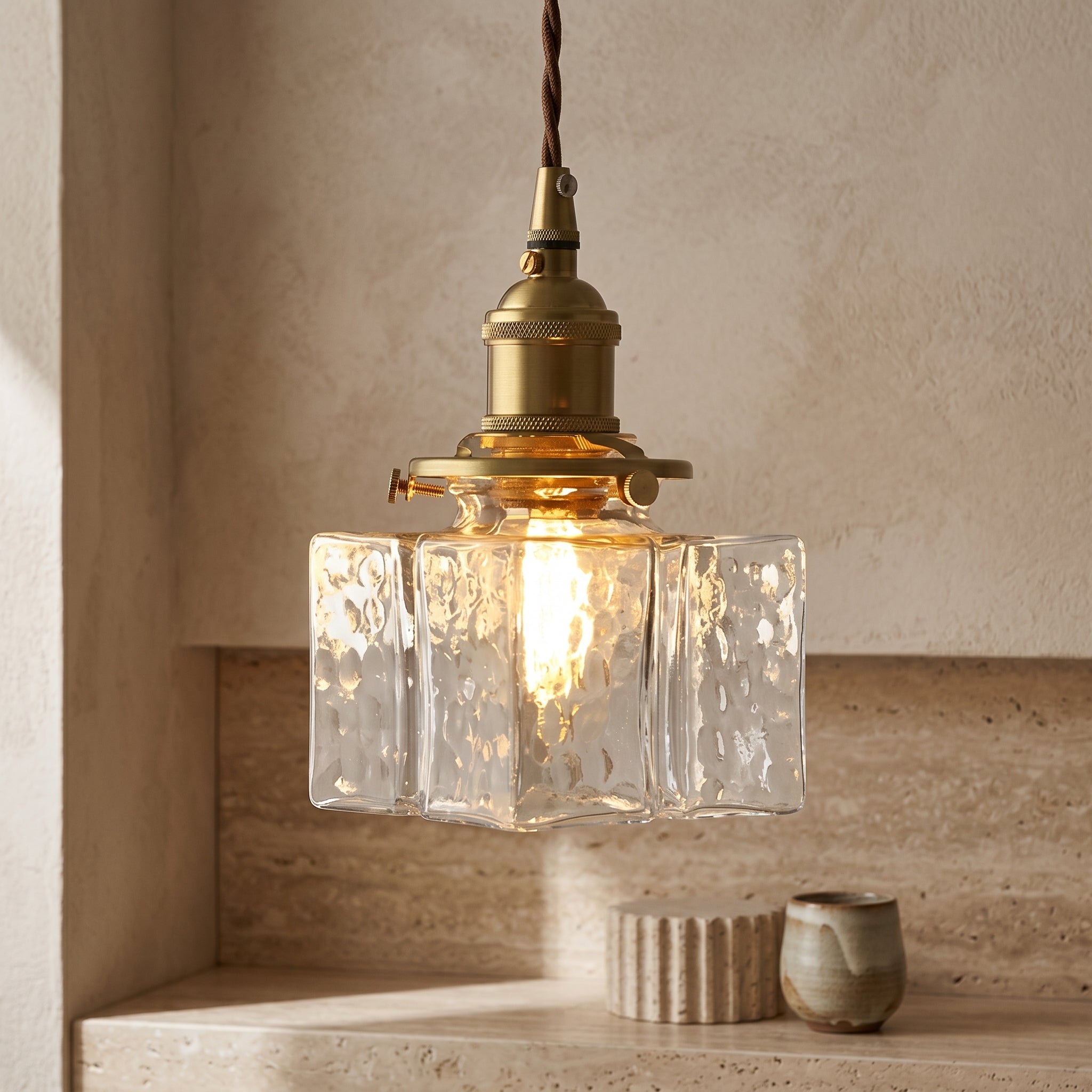 Lumen Jewel Glass Brass Pendant