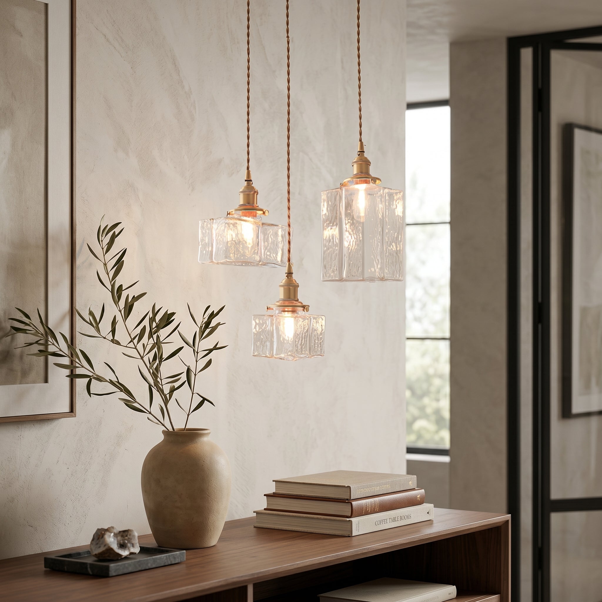 Lumen Jewel Glass Brass Pendant