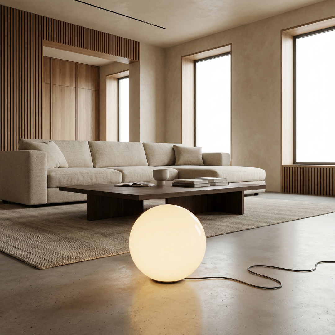 Lumen Resin Globe Floor Lamp