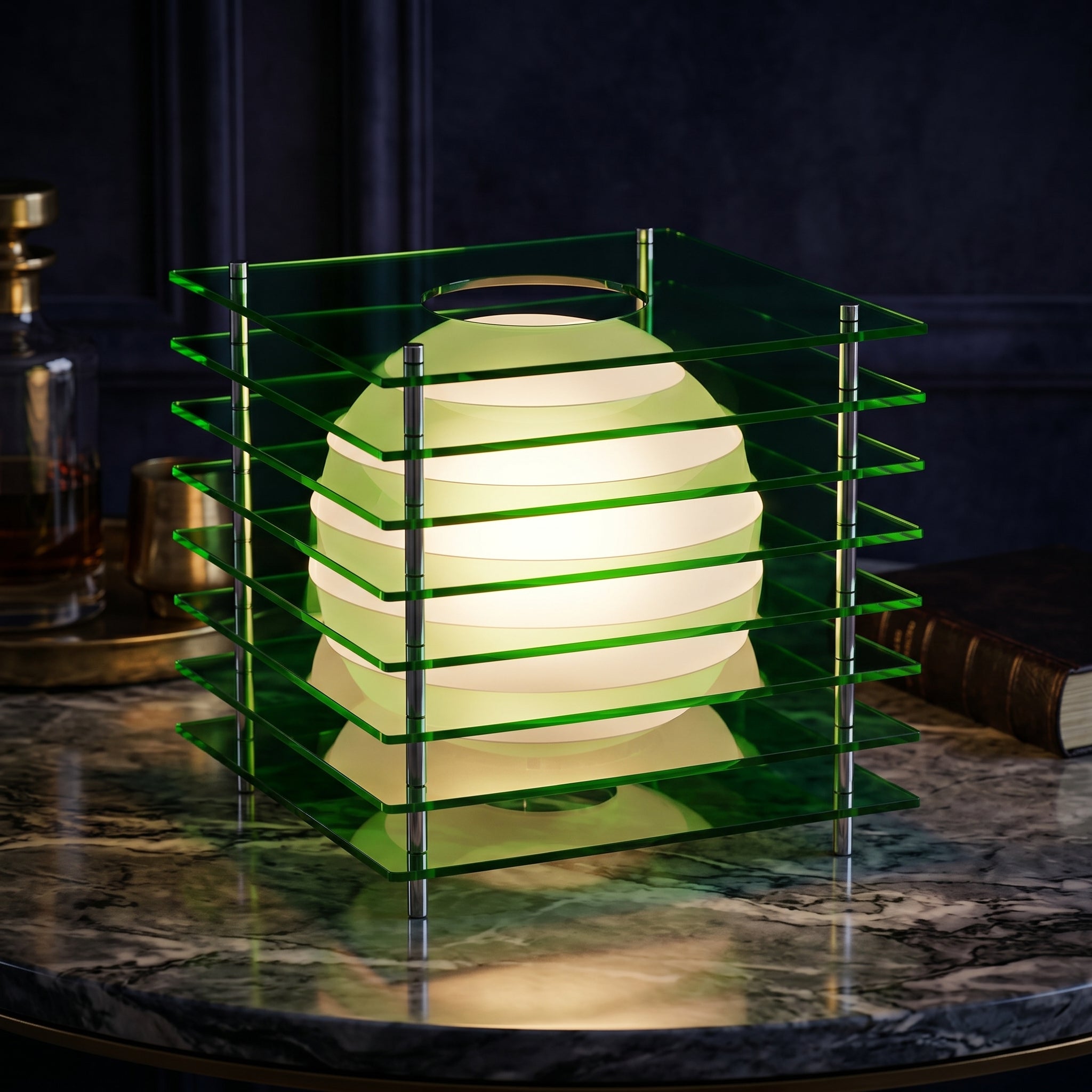 Lumen Cube Sphere Table Lamp