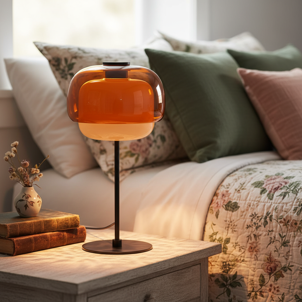 Lumen Sanae Double Dome Glass Table Lamp