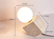 Lumen Stone Cube Orb Table Lamp