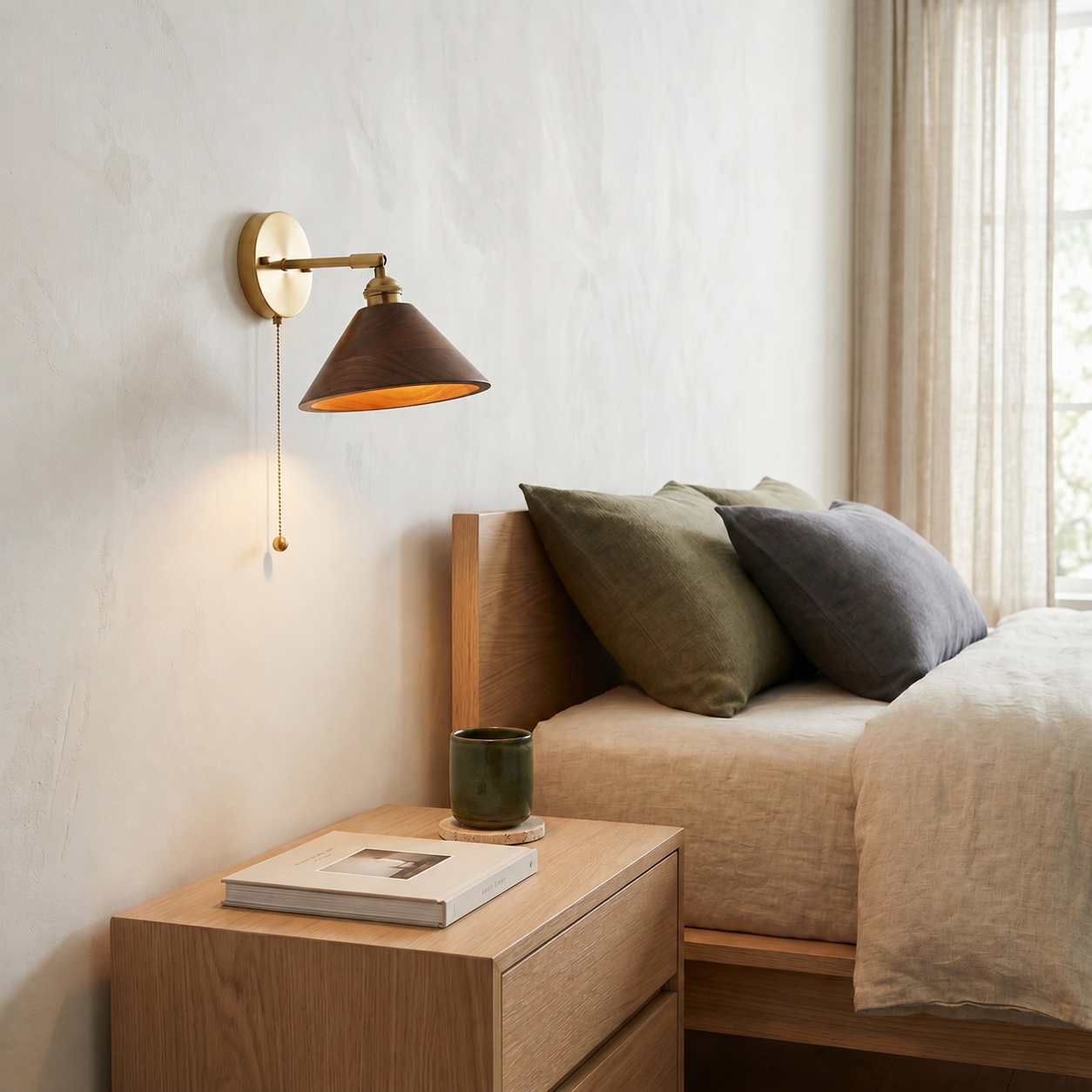 Lumen Vintage Wood Wall Sconce