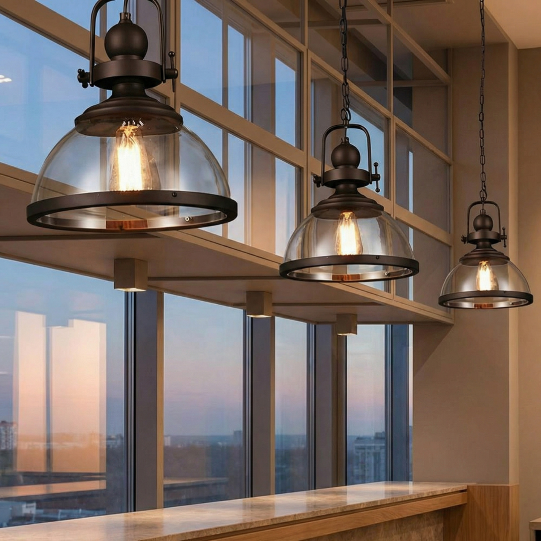 Lumen Mid Century Glass Pendant Light