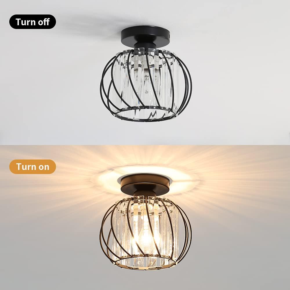 Lumen Black Luxury Glass Ceiling Light