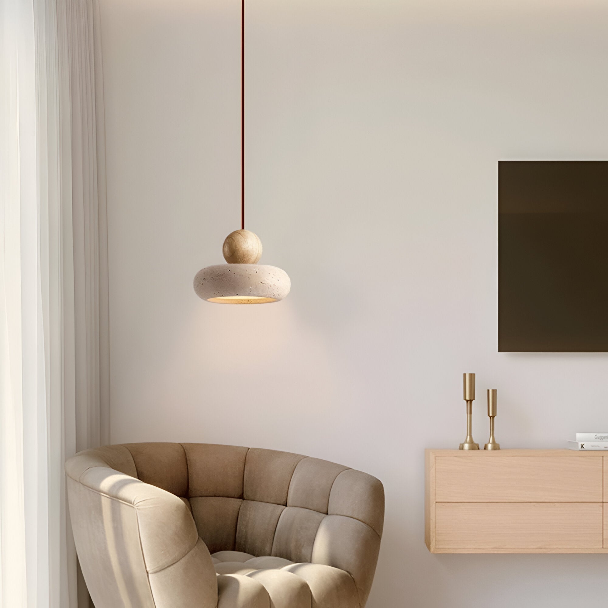Lumen Natural Stone Wabi Pendant