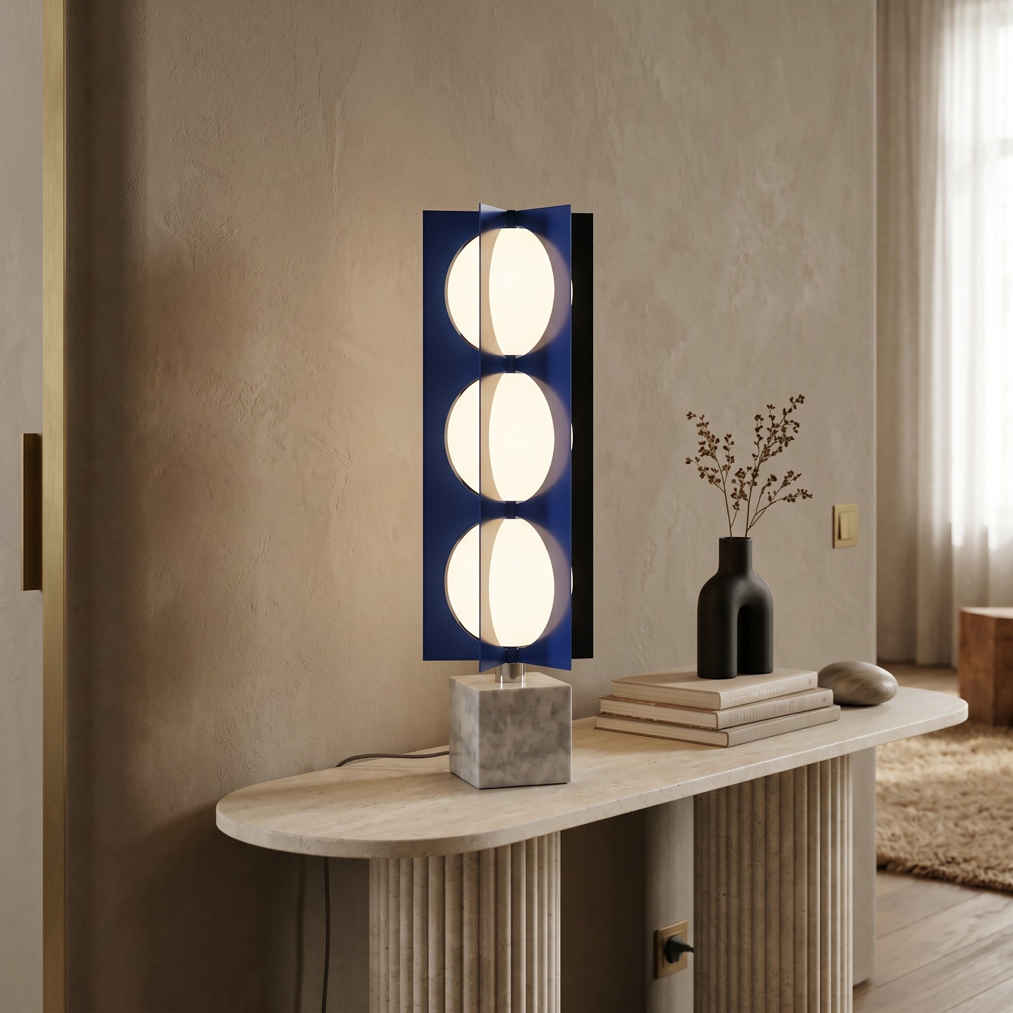 Lumen Triple Globe Tower Table Lamp