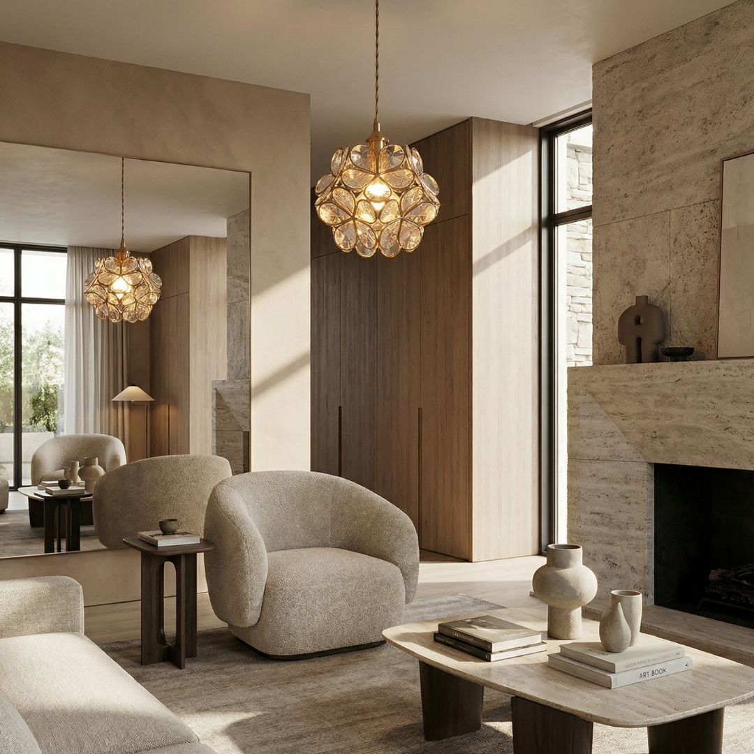 Lumen Glass Petal Louve Pendant Light