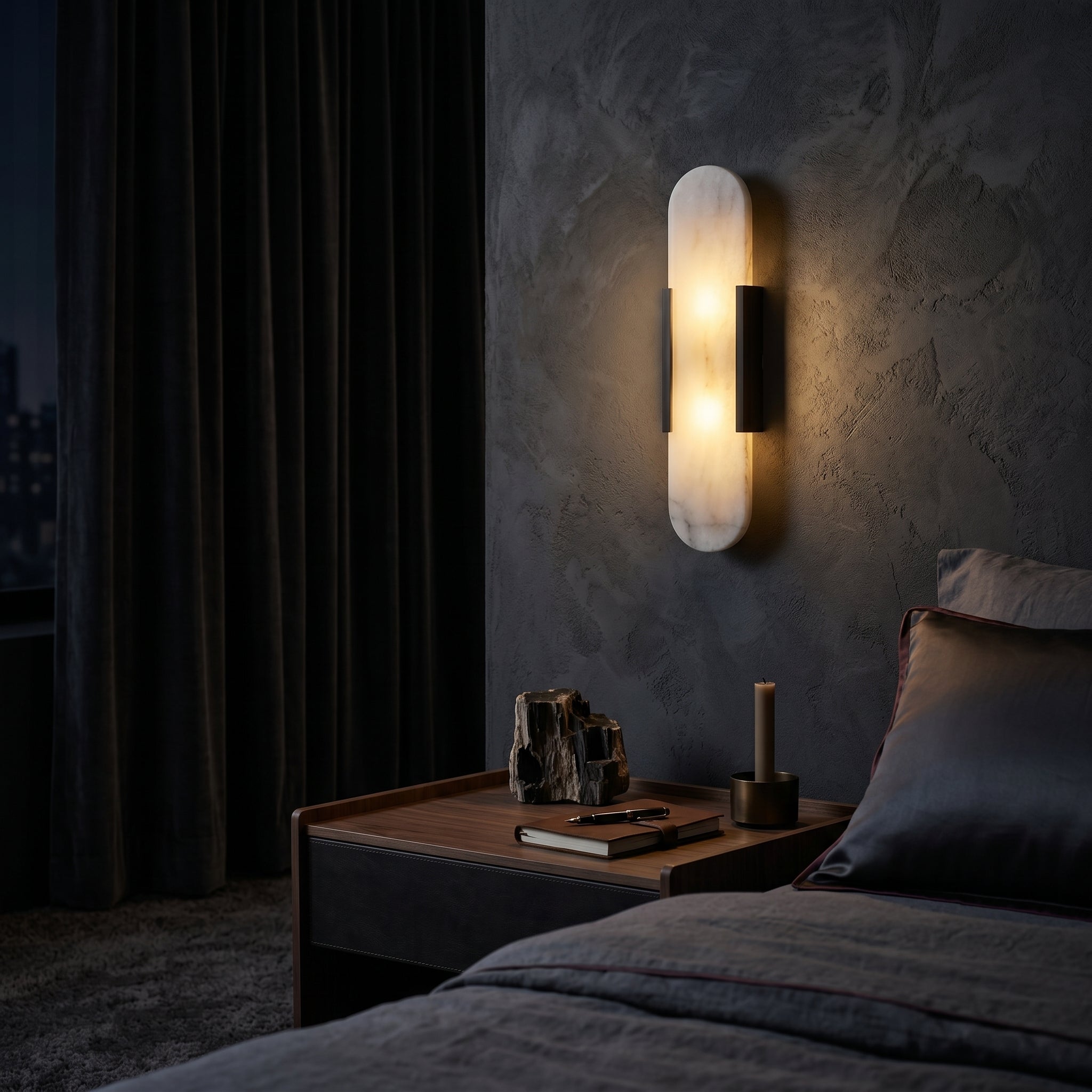 Lumen Marble Bedside Wall Sconce