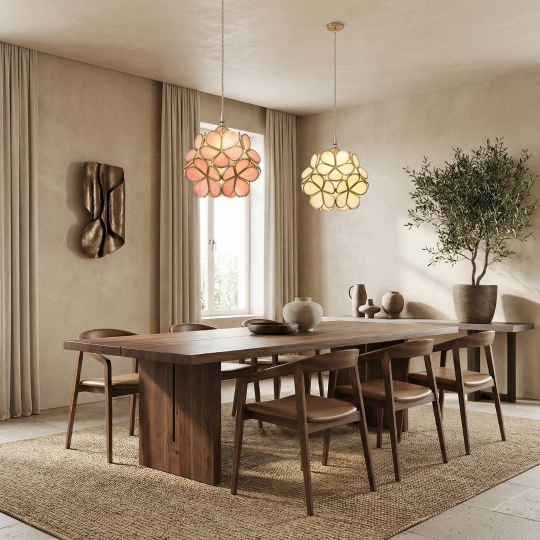 Lumen Glass Petal Louve Pendant Light