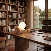 Lumen Stone Cube Orb Table Lamp