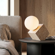 Lumen Stone Cube Orb Table Lamp