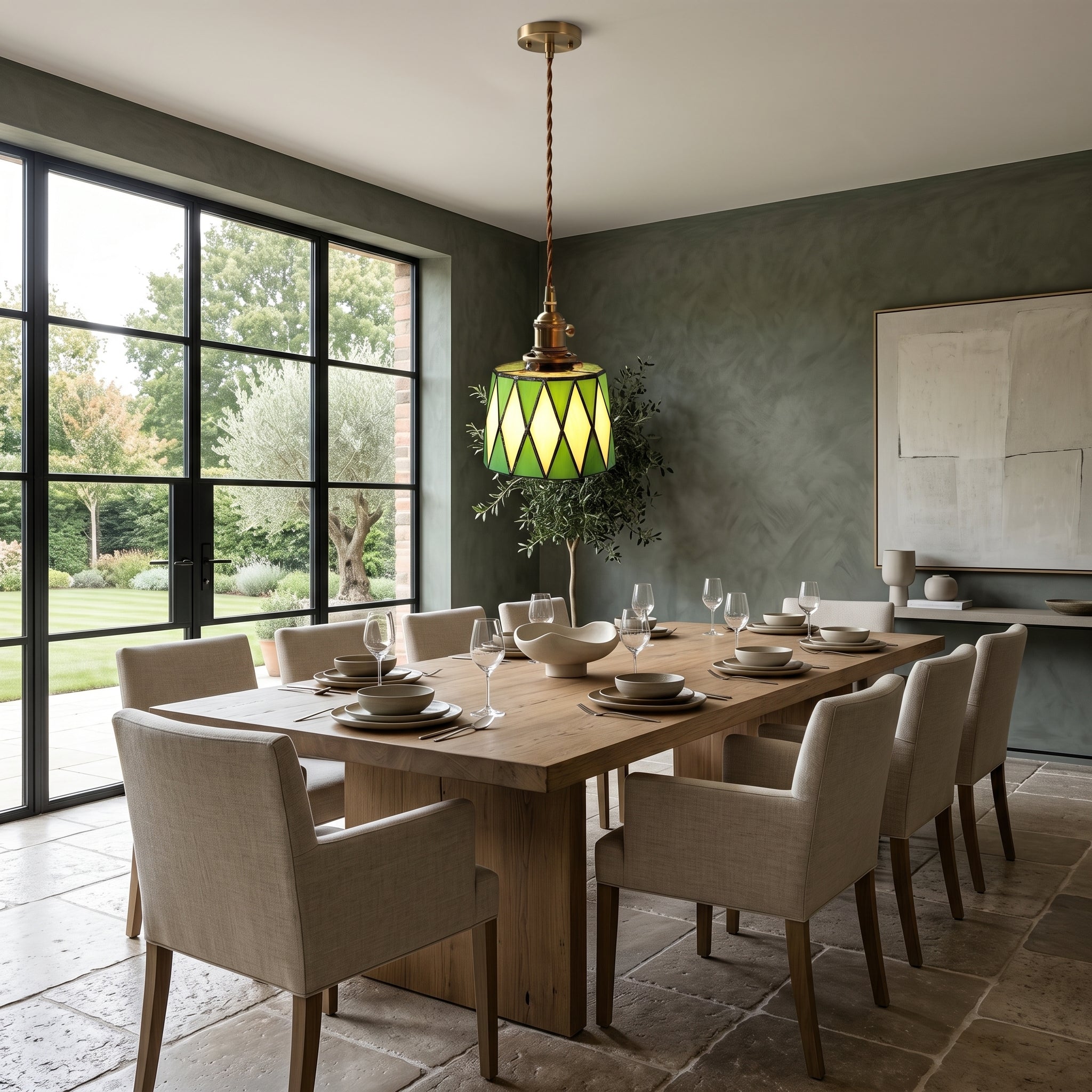 Lumen Stained Glass Pendant Light