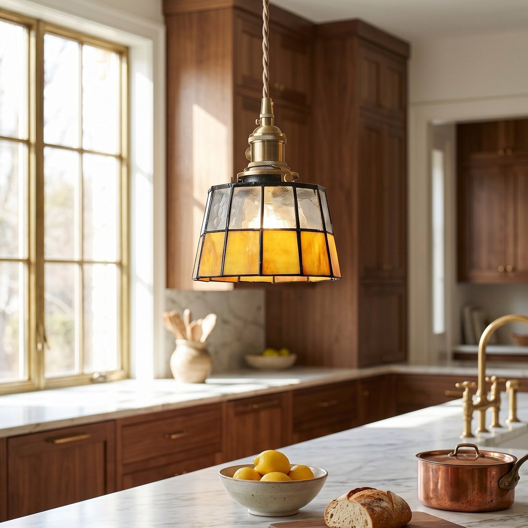 Lumen Stained Glass Pendant Light