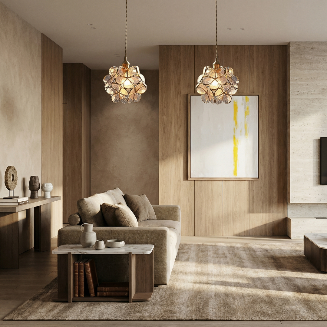 Lumen Glass Petal Louve Pendant Light