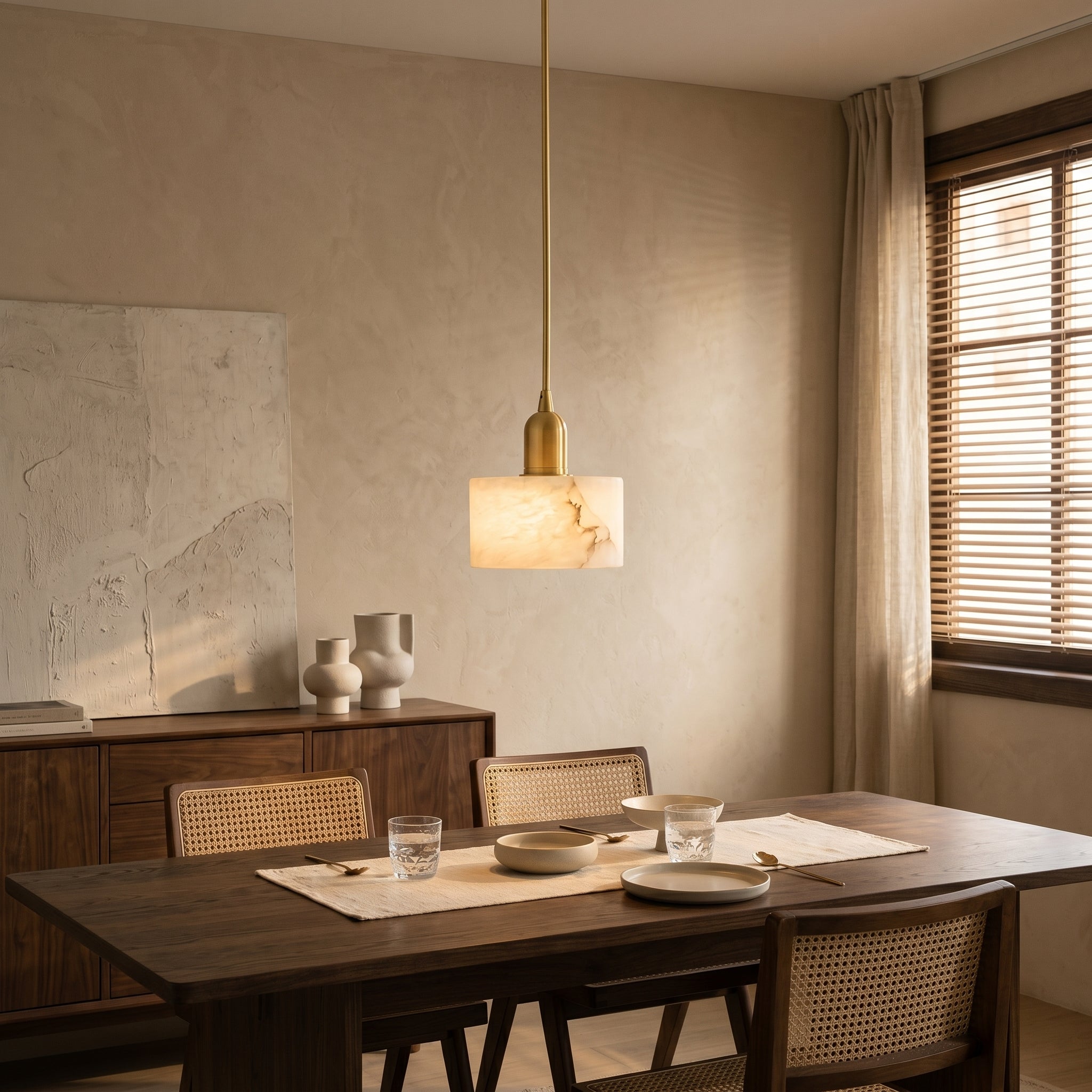 Lumen Alabaster Cylinder Pendant