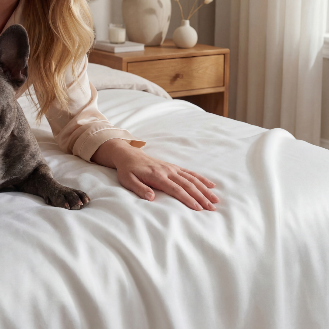 Drapée Bamboo Sheet Set - Pet Hair Repellent for Dogs/Cats Family