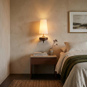 Lumen Wood Base Shade Wall Light