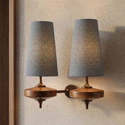 Lumen Wood Base Shade Wall Light
