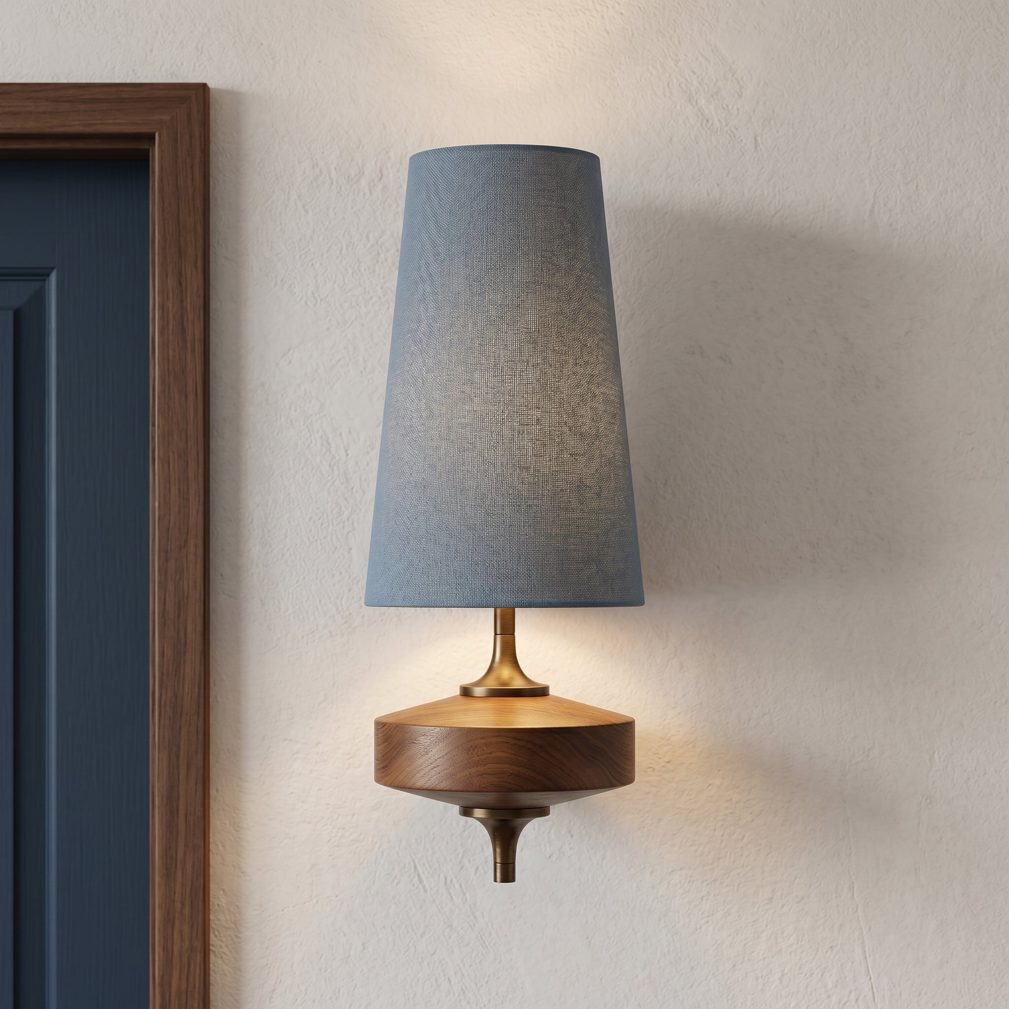 Lumen Wood Base Shade Wall Light