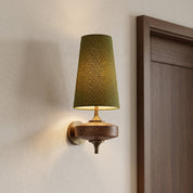 Lumen Wood Base Shade Wall Light
