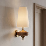 Lumen Wood Base Shade Wall Light