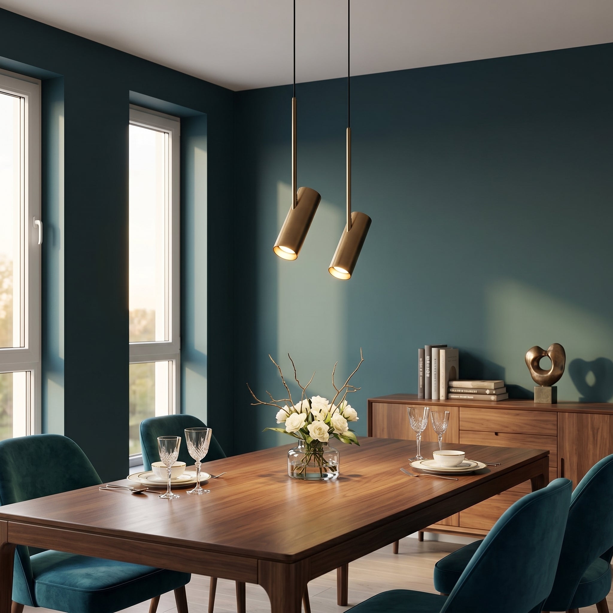 Lumen Curved Glass Multi Head Pendant