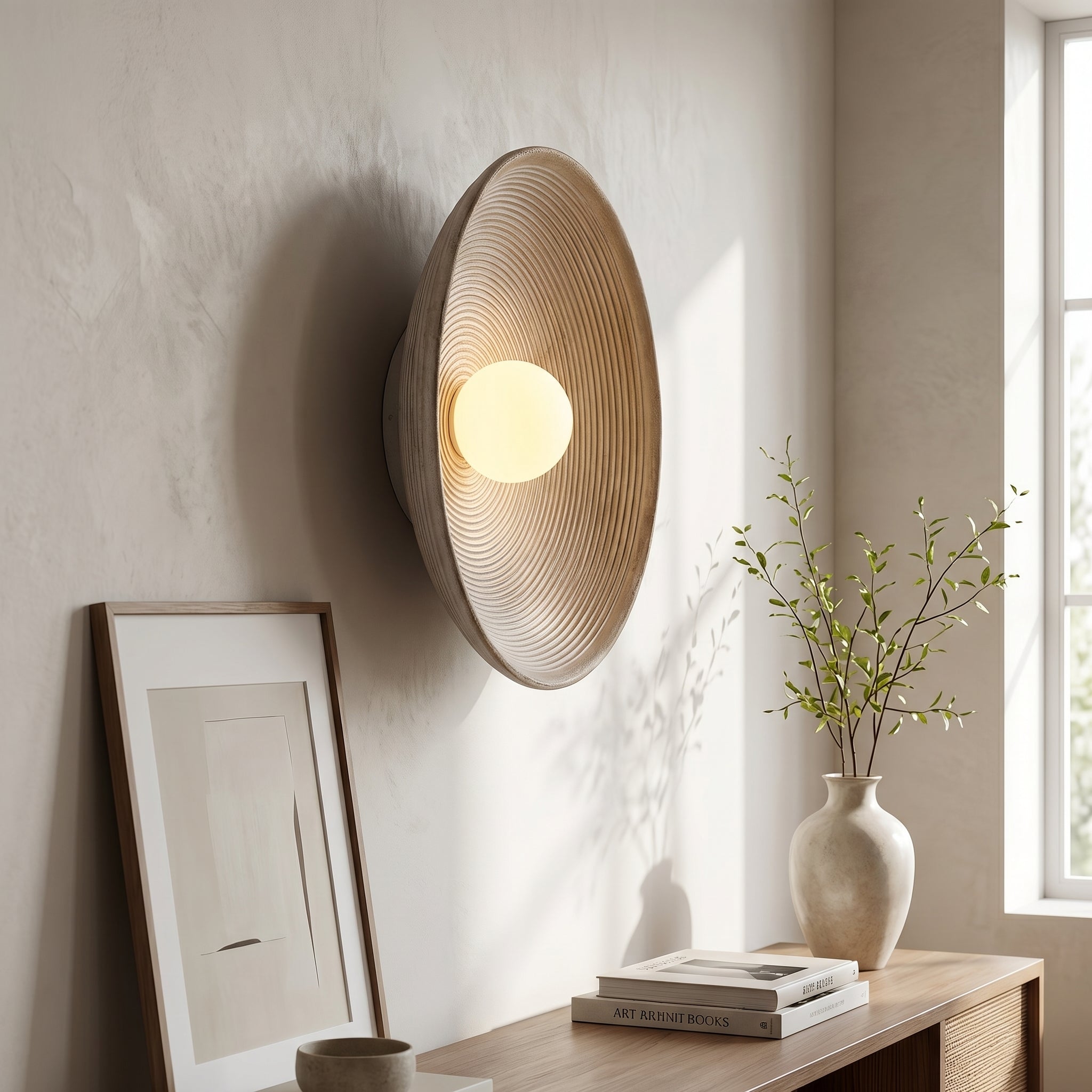 Lumen Ceramic Round LED Wall Lamp