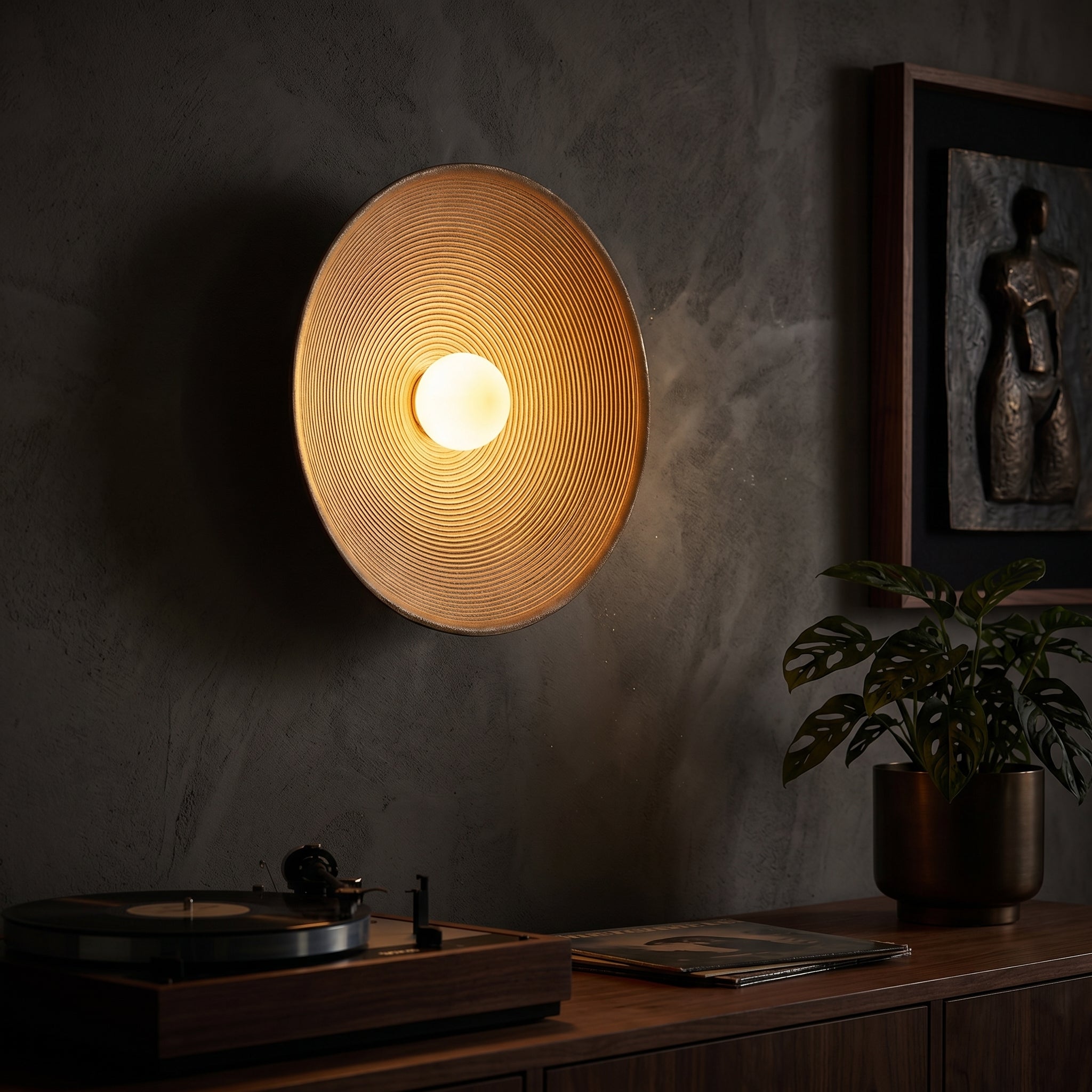 Lumen Ceramic Round LED Wall Lamp