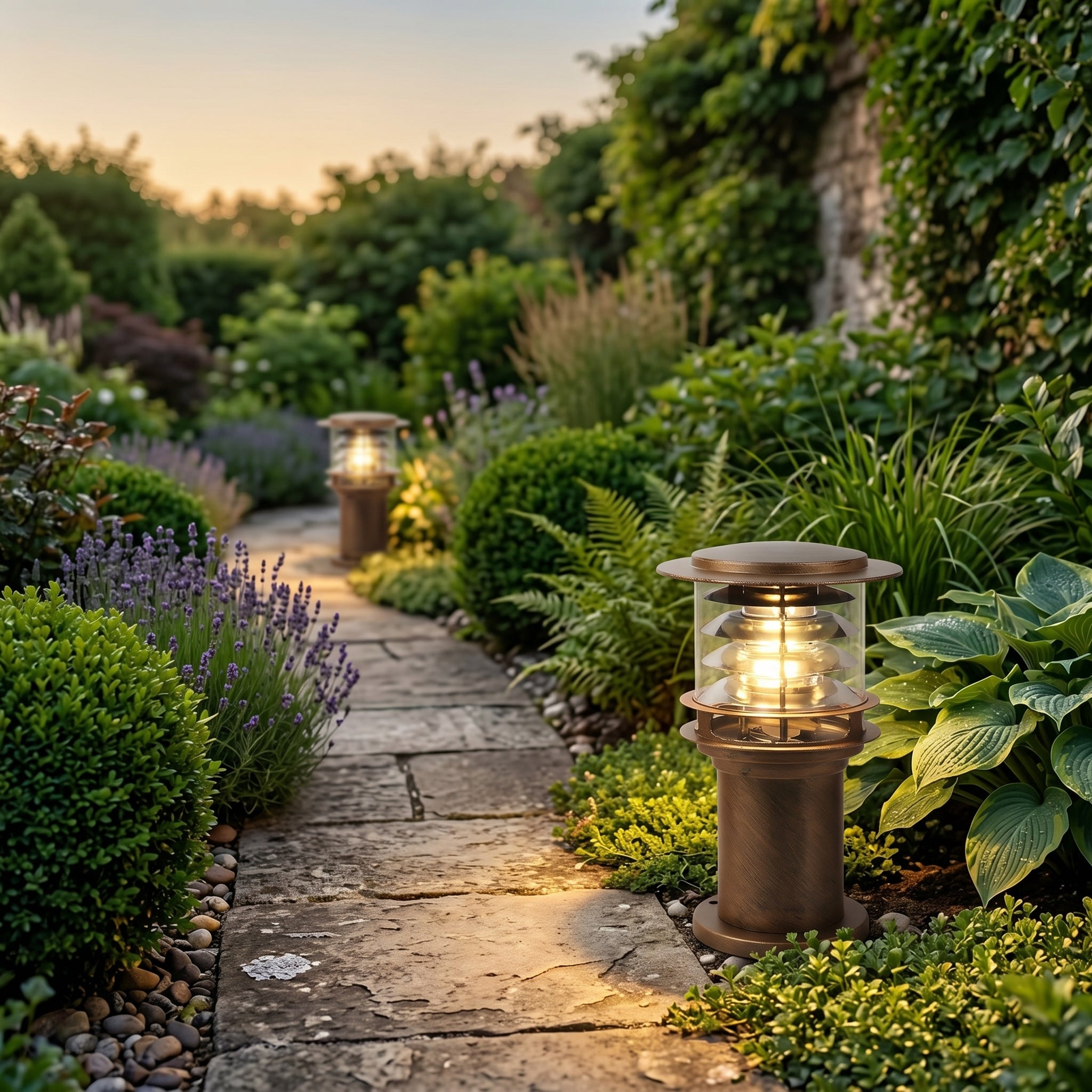 Lumen Tiered Cylinder Outdoor Post Light