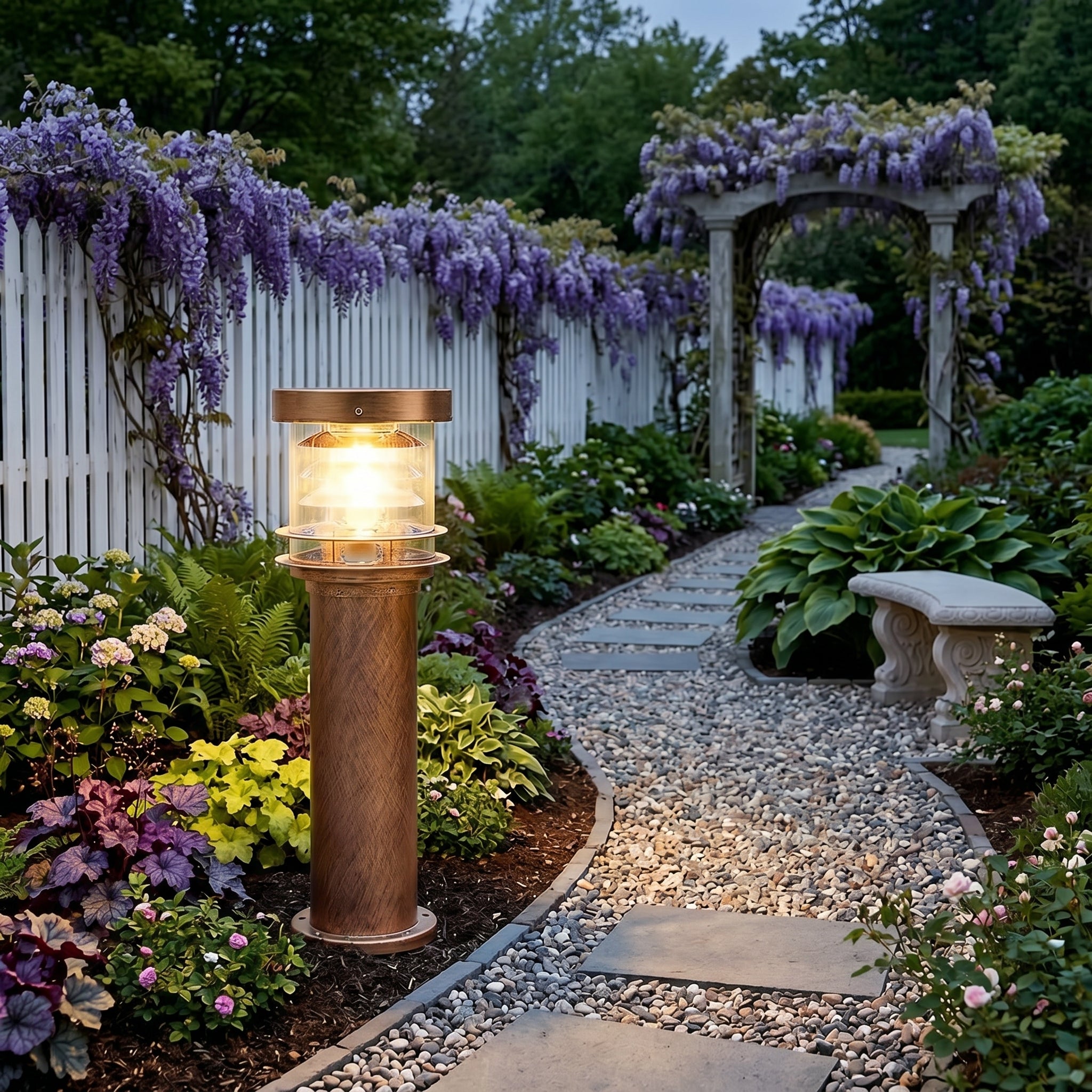 Lumen Tiered Cylinder Outdoor Post Light