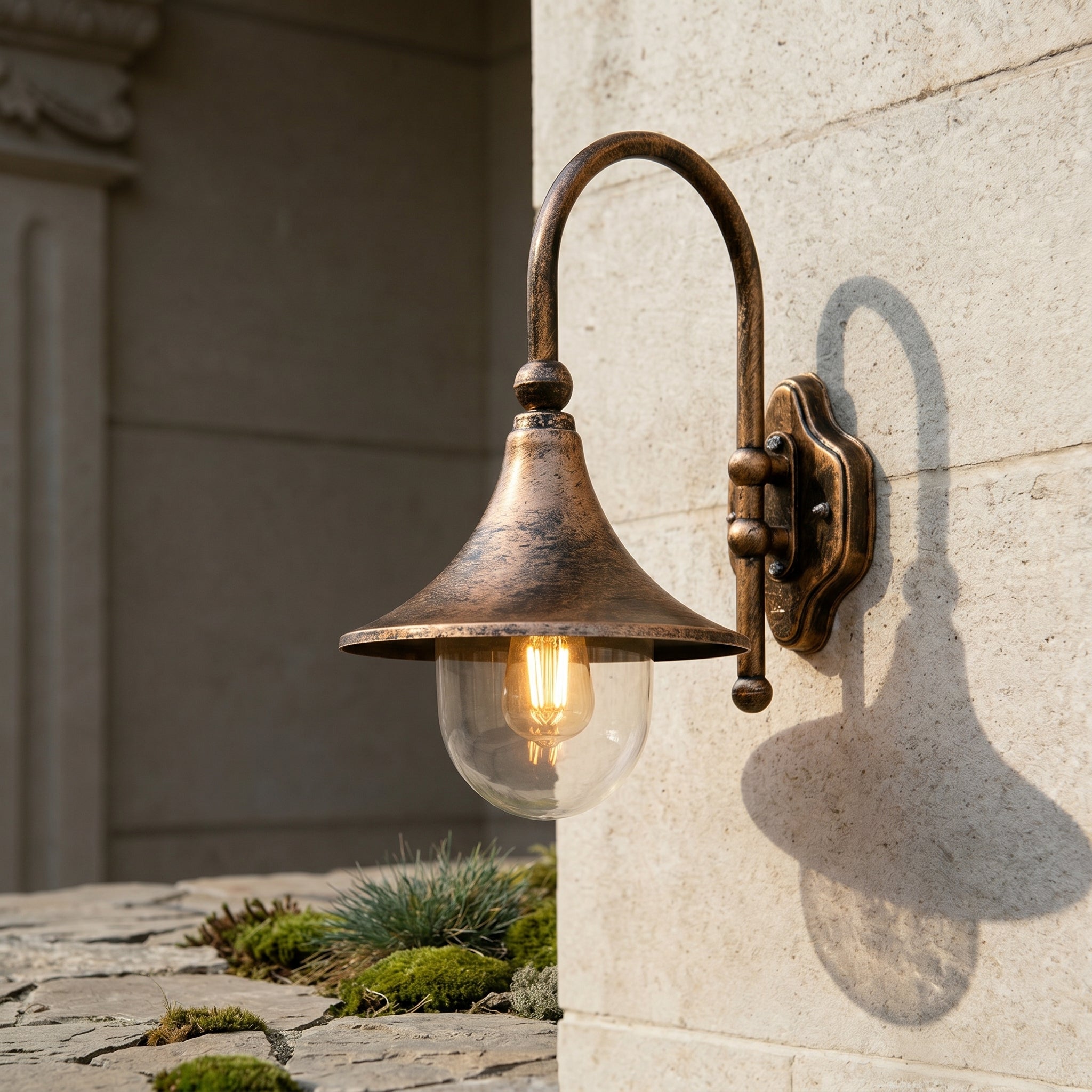 Lumen Farmhouse Horn Outdoor Wall Light