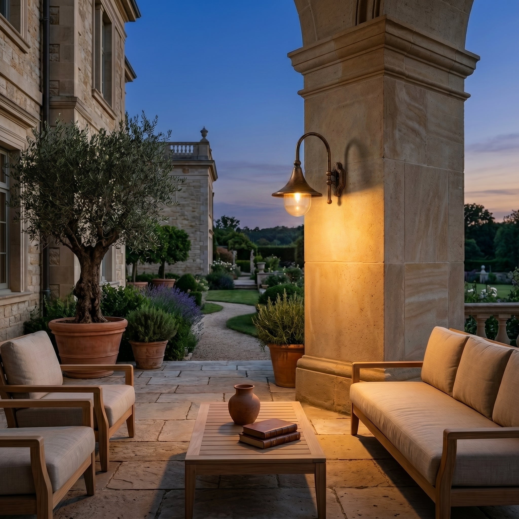 Lumen Farmhouse Horn Outdoor Wall Light
