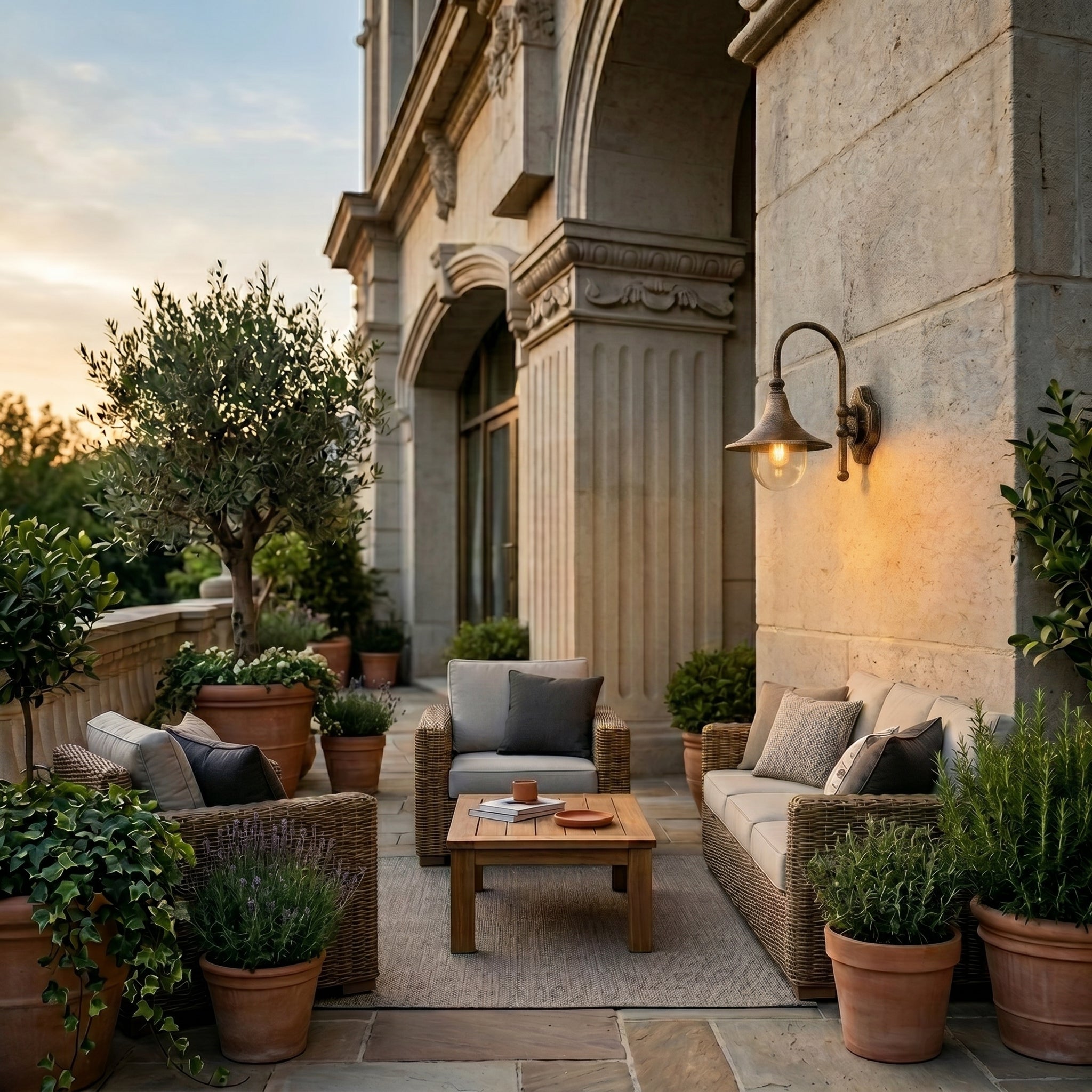 Lumen Farmhouse Horn Outdoor Wall Light