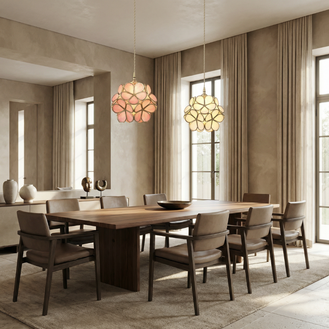 Lumen Glass Petal Louve Pendant Light