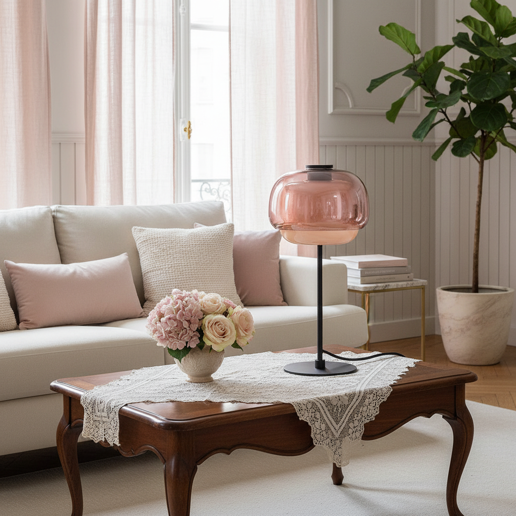 Lumen Sanae Double Dome Glass Table Lamp